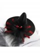 Halloween Horror Funny Red Spider Black Mesh Gothic Festival Wizard Hat Hairpin