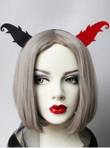 Halloween Gothic Retro Fashion Black Red Devil Horns Male Female Headband