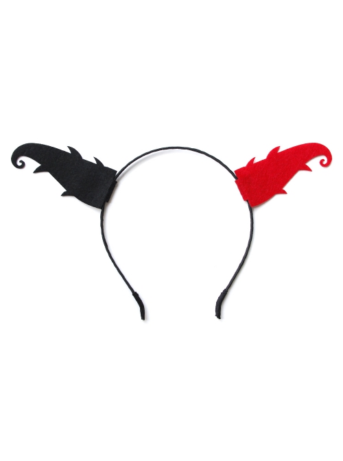 Halloween Gothic Retro Fashion Black Red Devil Horns Male Female Headband