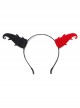 Halloween Gothic Retro Fashion Black Red Devil Horns Male Female Headband