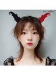 Halloween Gothic Retro Fashion Black Red Devil Horns Male Female Headband