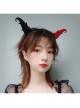 Halloween Gothic Retro Fashion Black Red Devil Horns Male Female Headband