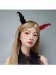 Halloween Gothic Retro Fashion Black Red Devil Horns Male Female Headband