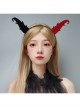 Halloween Gothic Retro Fashion Black Red Devil Horns Male Female Headband