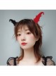 Halloween Gothic Retro Fashion Black Red Devil Horns Male Female Headband