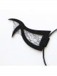Fashion Retro Halloween Grim Reaper Bat Black Mesh Devil Horns Prom Party Headband