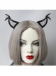 Fashion Retro Halloween Grim Reaper Bat Black Mesh Devil Horns Prom Party Headband