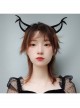 Fashion Retro Halloween Grim Reaper Bat Black Mesh Devil Horns Prom Party Headband