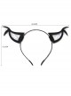Fashion Retro Halloween Grim Reaper Bat Black Mesh Devil Horns Prom Party Headband