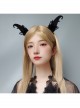 Halloween Retro Fashion Black Butterfly Elf Horns Devil Horns Butterfly Female Hair Band