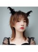 Halloween Retro Fashion Black Butterfly Elf Horns Devil Horns Butterfly Female Hair Band