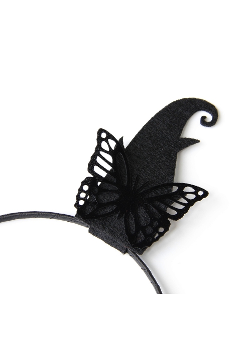 Halloween Retro Fashion Black Butterfly Elf Horns Devil Horns Butterfly Female Hair Band