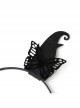 Halloween Retro Fashion Black Butterfly Elf Horns Devil Horns Butterfly Female Hair Band