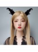 Halloween Retro Fashion Black Butterfly Elf Horns Devil Horns Butterfly Female Hair Band