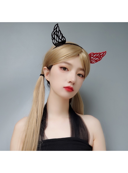 Halloween Retro Fashion Dark Creative Funny Christmas Prom Party Birthday Party Black Red Wings Headband