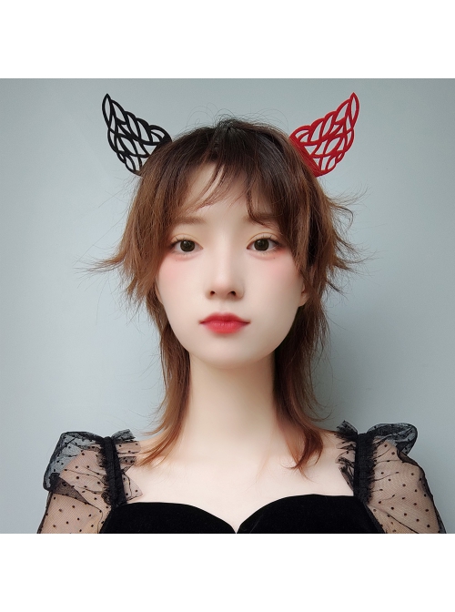 Halloween Retro Fashion Dark Creative Funny Christmas Prom Party Birthday Party Black Red Wings Headband