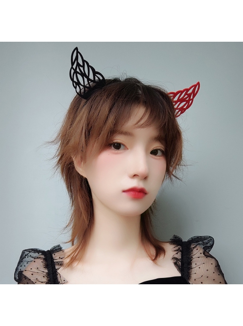 Halloween Retro Fashion Dark Creative Funny Christmas Prom Party Birthday Party Black Red Wings Headband