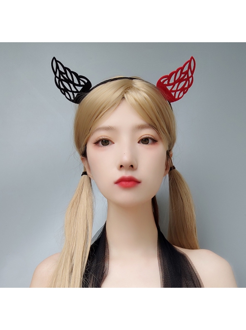 Halloween Retro Fashion Dark Creative Funny Christmas Prom Party Birthday Party Black Red Wings Headband