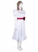 Annabelle Halloween Cosplay Costume White Satin Princess Dress