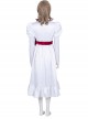 Annabelle Halloween Cosplay Costume White Satin Princess Dress