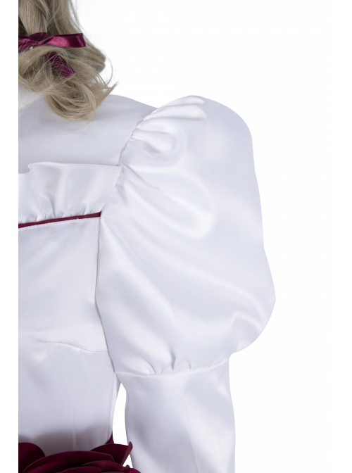 Annabelle Halloween Cosplay Costume White Satin Princess Dress