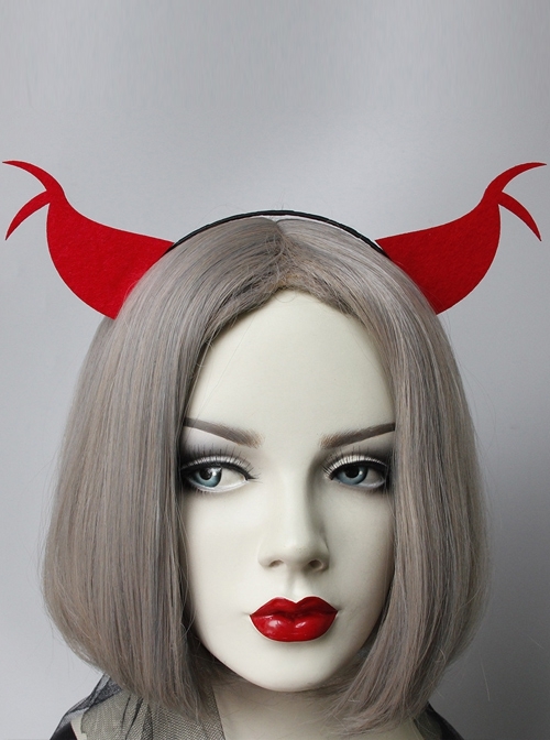 Halloween Retro Fashion Red Horns Devil Horns Prom Party Holiday Headband