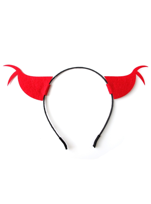 Halloween Retro Fashion Red Horns Devil Horns Prom Party Holiday Headband