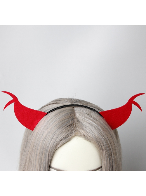 Halloween Retro Fashion Red Horns Devil Horns Prom Party Holiday Headband