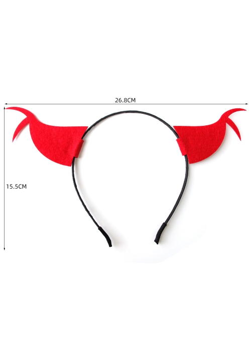 Halloween Retro Fashion Red Horns Devil Horns Prom Party Holiday Headband