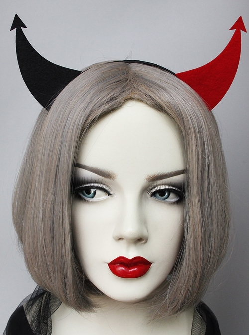 Fashion Funny Halloween Grim Reaper Retro Fashion Funny Devil Horns Holiday Adult Headband