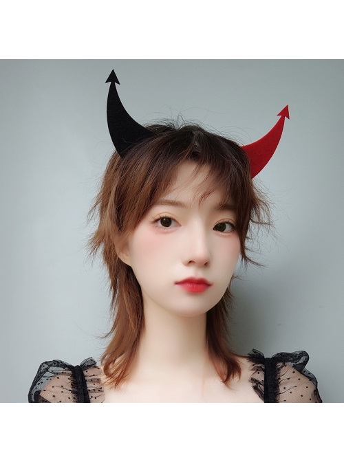 Fashion Funny Halloween Grim Reaper Retro Fashion Funny Devil Horns Holiday Adult Headband
