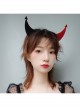 Fashion Funny Halloween Grim Reaper Retro Fashion Funny Devil Horns Holiday Adult Headband