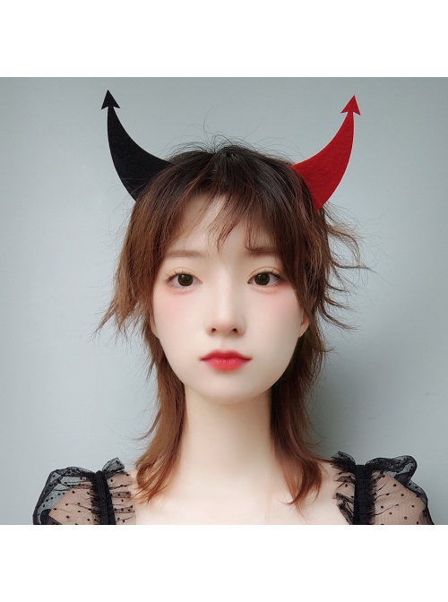 Fashion Funny Halloween Grim Reaper Retro Fashion Funny Devil Horns Holiday Adult Headband