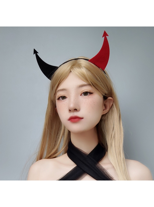 Fashion Funny Halloween Grim Reaper Retro Fashion Funny Devil Horns Holiday Adult Headband