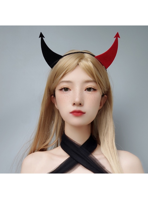 Fashion Funny Halloween Grim Reaper Retro Fashion Funny Devil Horns Holiday Adult Headband