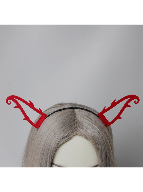 Halloween Retro Fashion Personality Red Devil Horns Girl Gothic Lolita Headband