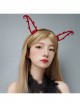 Halloween Retro Fashion Personality Red Devil Horns Girl Gothic Lolita Headband