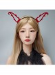 Halloween Retro Fashion Personality Red Devil Horns Girl Gothic Lolita Headband