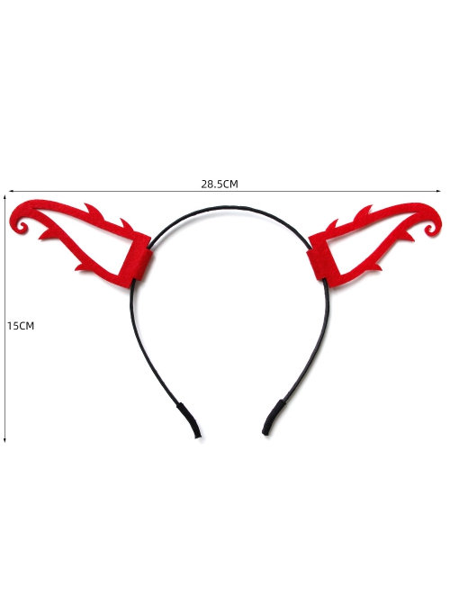 Halloween Retro Fashion Personality Red Devil Horns Girl Gothic Lolita Headband