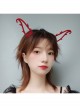 Halloween Retro Fashion Personality Red Devil Horns Girl Gothic Lolita Headband