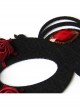 Halloween Half Face Male Female Retro Gothic Fashion Funny Sexy Holiday Christmas Prom Red Rose Black Mask