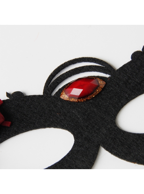 Halloween Half Face Male Female Retro Gothic Fashion Funny Sexy Holiday Christmas Prom Red Rose Black Mask