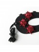 Halloween Half Face Male Female Retro Gothic Fashion Funny Sexy Holiday Christmas Prom Red Rose Black Mask