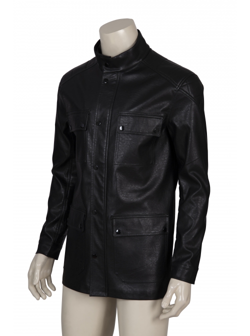 The Terminator Halloween Cosplay Costume Black Cloth Leather Jacket