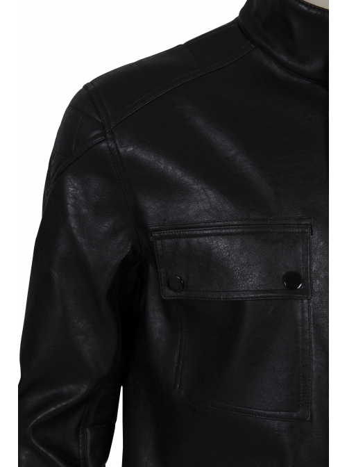 The Terminator Halloween Cosplay Costume Black Cloth Leather Jacket