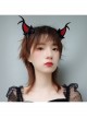 Halloween Cute Fashion Retro Red Devil Horns Black Bow Funny Prom Party Female Headband