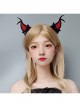 Halloween Cute Fashion Retro Red Devil Horns Black Bow Funny Prom Party Female Headband