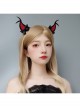 Halloween Cute Fashion Retro Red Devil Horns Black Bow Funny Prom Party Female Headband
