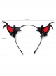 Halloween Cute Fashion Retro Red Devil Horns Black Bow Funny Prom Party Female Headband