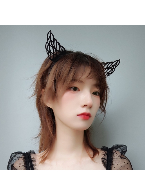 Halloween Retro Fashion Party Prom Holiday Birthday Black Wings Female Headband